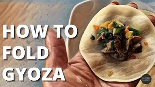 How To Fold Japanese Gyoza With Round Wrapper Easy Step Guide Make Three Pleats On Each Side [upl. by Lezah]