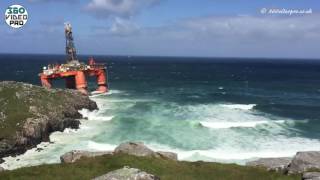 Transocean Winner oil rig grounded at Dalmore Beach Isle of Lewis [upl. by Luckett929]