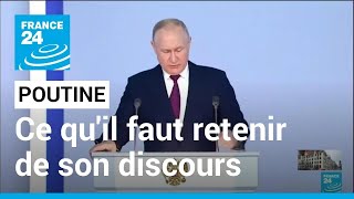 Dans son discours Vladimir Poutine accuse lOccident de vouloir quoten finirquot avec la Russie [upl. by Rooney]