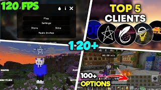 Top 5 Best Clients For Minecraft Pocket Edition 120  FPS Boost Clients for MCPE  MCPE Clients [upl. by Aubin]