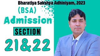 Admission Part 6  Section 20 amp 21 of BSA  Bhartiya Sakshya Adhiniyam 2023 Lecture 22 [upl. by Hnahym]