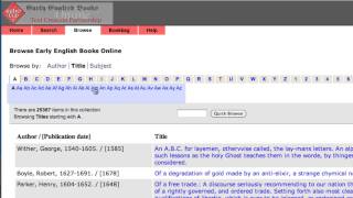 Browsing Early English Books OnlineText Creation Partnership EEBOTCP [upl. by Aicela328]