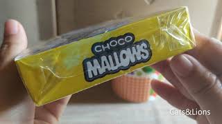 Choco Mallows chocolate covered marshmallow biscuits Fibisco Review [upl. by Hutner]