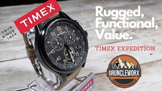 Timex Expedition Chronograph watch  Indiglo [upl. by Akemhs443]