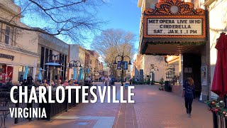 Charlottesville Virginia  Downtown Walking Tour【4K】 [upl. by Nodnarb]