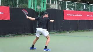 Denis Shapovalov FOREHAND in Slow Motion BACK and FRONT view [upl. by Moitoso681]