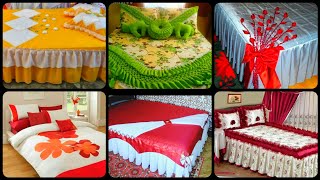 Most Stylish Bedding Set Design frill bed sheet Silk bed sheet in different fabric [upl. by Nerhtak228]