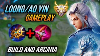 LOONGAO YIN BEST BUILD FARM LANE  HONOR OF KINGS LOONGAO YIN GRANDMASTER BUILD ARCANA amp GAMEPLAY [upl. by Dominy]