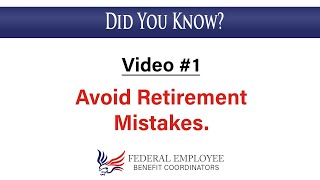 Video 1 Avoid retirement mistakes [upl. by Zerk136]