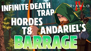 Rogue Build  Infernal Hordes Tier 8  Infinite Death Trap Andariels Barrage  Diablo 4 Season 5 [upl. by Niak]