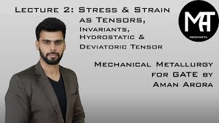 Mechanical Metallurgy Lecture 2 Stress amp Strain as Tensors by Aman Arora [upl. by Suchta628]