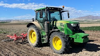 JOHN DEERE 6120R ile Pancar ve Kabak Yerlerine ilk kazayağ çekimi yapıyorum ERDOĞAN TARIM [upl. by Bel377]