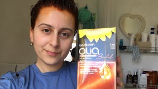 Garnier Olia Bold Intense Copper review from green to orange hair [upl. by Perrie284]