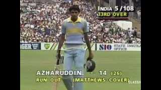 Azharuddin run out by Greg Matthews direct hit MCG 1986 [upl. by Enelear]