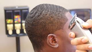 HAIRCUT TUTORIAL  CLASSIC TAPER WITH WAVES  Chuka The Barber [upl. by Herra]