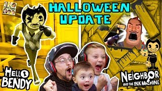 HELLO BENDY  NEIGHBOR amp the INK MACHINE Halloween Mod FGTEEVers LETS CELEBRATE Surprise Gameplay [upl. by Aneekat774]