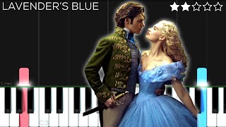 Cinderella 2015  Lavenders Blue Dilly Dilly  EASY Piano Tutorial [upl. by Urion]