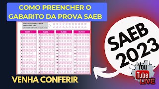 PROVA SAEB 2023 CARTÃO RESPOSTA SAEB GABARITO COMO PREENCHER O GABARITO [upl. by Llehsor]