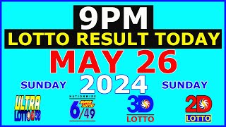 Lotto Result Today 9pm May 26 2024 PCSO [upl. by Soulier]