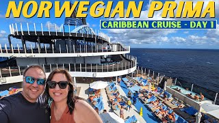 Norwegian Prima Caribbean Cruise Sail Away from Galveston Day 1 VLOG [upl. by Ynalem]