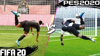 FIFA 20 vs PES 2020 Fancy Finishing Scorpion Kick Bicycle Kick Rabona amp More 4K [upl. by Hinckley]