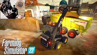 FS22 Zielonka new machine JCB skid steer amp load silage  Logitech Steering Wheel gameplay jcb xbox [upl. by Tahp574]