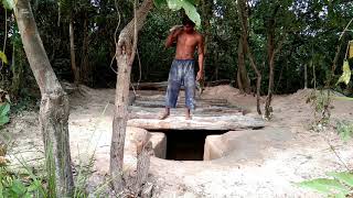 Building underground secret house in deep forest  best hidden house [upl. by Assenat]