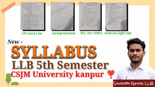 syllabus LLB 5th semester  Csjm University kanpur ❣️ [upl. by Henriques]