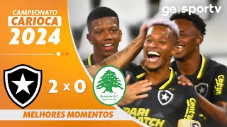 BOTAFOGO 2 X 0 BOAVISTA  MELHORES MOMENTOS  CAMPEONATO CARIOCA 2024  geglobo [upl. by Nelloc]