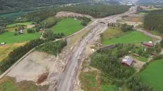 Dronefilm nye E6 Øyom bru  Hardvollsmarka faunapassasje [upl. by Yrag]