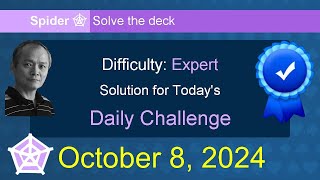 Microsoft Solitaire Collection Spider  Expert  October 8 2024 [upl. by Tynan649]