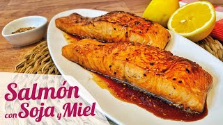 SALMON CON SOJA Y MIEL 🐟 Receta de salmón con salsa rica rica [upl. by Bramwell321]