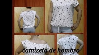 COMO HACER UNA CAMISETA DE HOMBRO CAIDO SIN PATRONES [upl. by Ern]