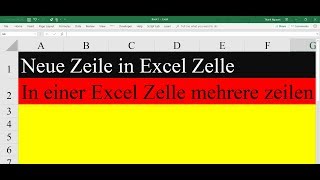 Neue Zeile in Excel Zelle Windows mit ALT  Eingabetaste ALT  Enter [upl. by Hanaj]