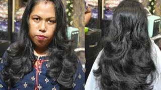 feather step haircut 😱step haircut for long haireasy way full tutorial shortsfeed hair [upl. by Nodle]