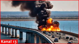 Crimean Bridge suffers structural degradation after Ukrainian army strikes [upl. by Amin]