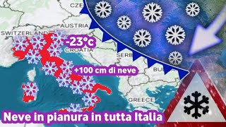 METEO ITALIA È in arrivo una forte tempesta polare Con abbondanti nevicate in pianura e forti gelate [upl. by Anavoj]