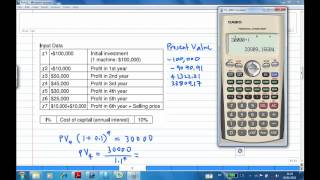 Net Present Value With Casio Financial Calculator Example 1 [upl. by Oaht455]