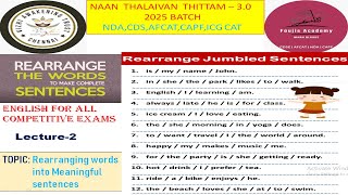 Rearranging the words into sentences  Lecture2  Complete English for all exams cdsndaafcatssc [upl. by Jefferey]