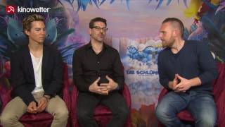 Interview Tim Oliver Schultz Rick Kavanian amp Axel Stein SMURFS THE LOST VILLAGE [upl. by Rosen693]