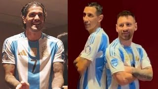 quotEs la últimaquot la chicana de De Paul a Messi y Di María en la foto para la Copa América [upl. by Nosle]