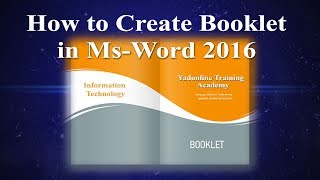 Creating Professional Booklet in ms word  How to Create Booklet in Microsoft word [upl. by Wappes372]