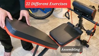 22 Exercises You Can Do With This Training Workout Multifunctional Bench And How To Assemble it [upl. by Airbmac]