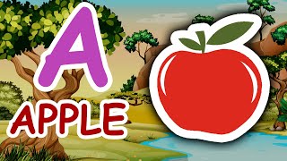 Learning Alphabet A to Z  Letters for Kids  Varnamala in English  abcd a for apple video [upl. by Danila]