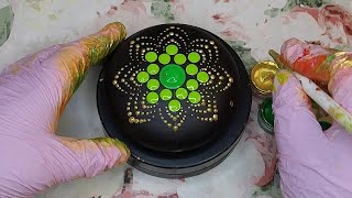 DIY How to Make a Mandala Stone  Painted Dotting Art  Satisfying Painting Rocks [upl. by Aimik]