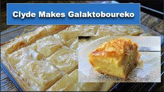 Clyde Makes Galaktoboureko Greek custard pie wrapped in phyllo dough [upl. by Yrak790]