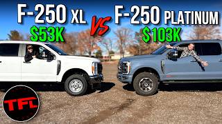 New Ford F250 Work Truck vs Premium Diesel F250 What Do You Get for an Extra 50K [upl. by Vaules72]