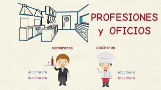 Aprender español Profesiones y oficios I 👷 nivel básico [upl. by Ylebmik]