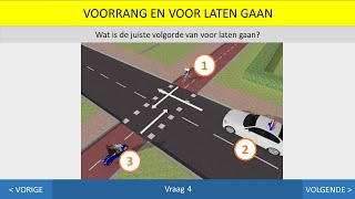 Voorrang en voor laten gaan  Inzichtvragen  Autotheorie  Motortheorie Scootertheorie [upl. by Cornish798]