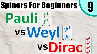 Spinors for Beginners 9 Pauli Spinors vs Weyl Spinors vs Dirac Spinors [upl. by Melesa257]